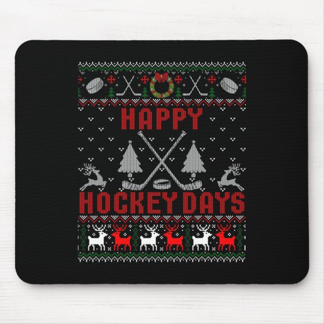 Mousepad Feliz Hockey Days Divertido Frio Natal (Frente)