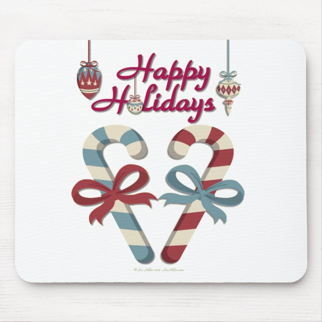 Mousepad Feliz Holidays Candy Cane Heart (Frente)