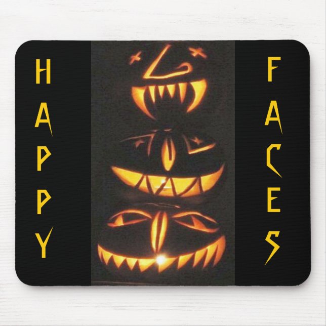 Mousepad Feliz Jack o'Lantern Faces (Frente)