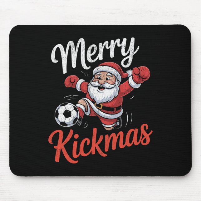 Mousepad Feliz Kickmas Natal Divertido Futebol Natal  (Frente)