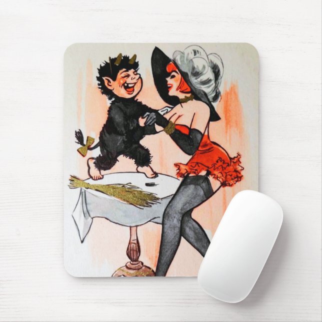 Mousepad Feliz Krampus com Natais vintages de Temptress (Com mouse)