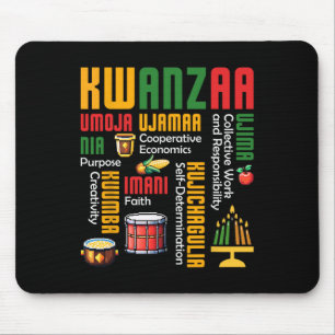 Mousepad Feliz Kwanzaa Kinara Sete Velas Tambor Africano El