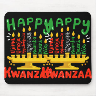 Mousepad Feliz Kwanzaa Sete Princípios Kinara Velas Homens