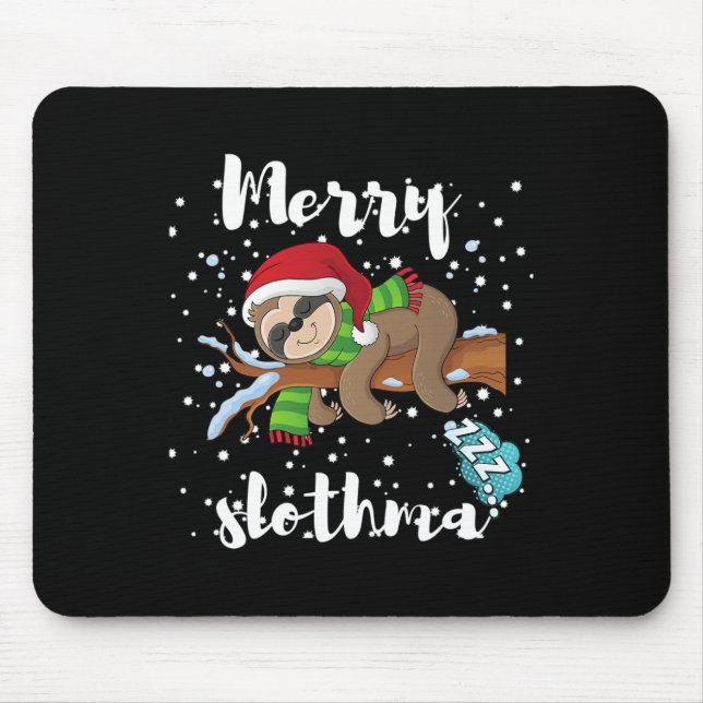 Mousepad Feliz Lolthmas Preguiçoso Preguiçoso Passa Natal F (Frente)