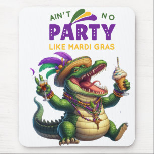 Mousepad Feliz Mardi Gras Alligator