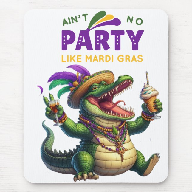 Mousepad Feliz Mardi Gras Alligator (Frente)