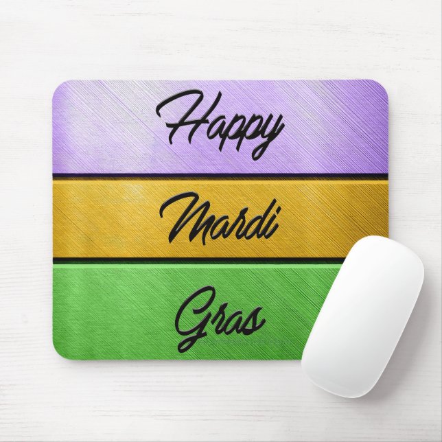 Mousepad Feliz Mardi Gras roxo de ouro b (Com mouse)