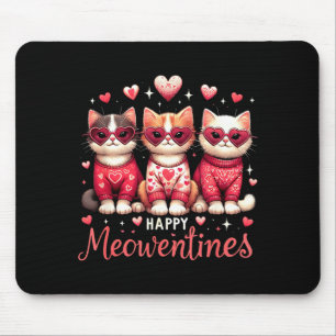 Mousepad Feliz Meowentines Engraçado Gatinho Fofo Dia dos N