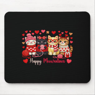 Mousepad Feliz Meowentines Gato Fofo Amor de São Valentim C
