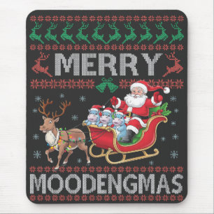 Mousepad Feliz MooDengmas Moo Deng Papais noeis de Natal Hi