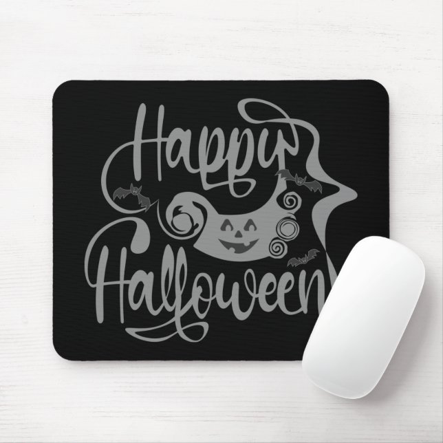Mousepad Feliz morcego de Halloween jack ou lanterna (Com mouse)