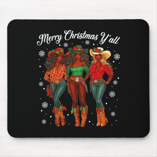 Mousepad Feliz Natal a Todas as Vaqueiras Negras Africanas  (Frente)
