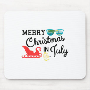 Mousepad Feliz Natal Alegre na Praia Papai Noel
