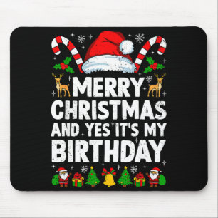 Mousepad Feliz Natal & Sim É Meu Aniversário Xmas Bd