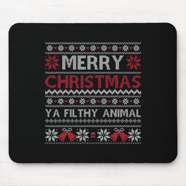 Mousepad Feliz Natal Animal Sujo Ya Ugly Style Xmas (Frente)