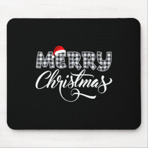 Mousepad Feliz Natal Buffalo Black E White Xadrez Para