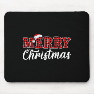Mousepad Feliz Natal Buffalo Xadrez Red Papai noel Matat