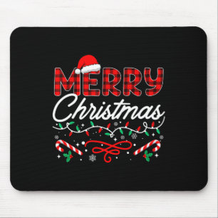 Mousepad Feliz Natal Buffalo Xadrez Red Papai noel Matat