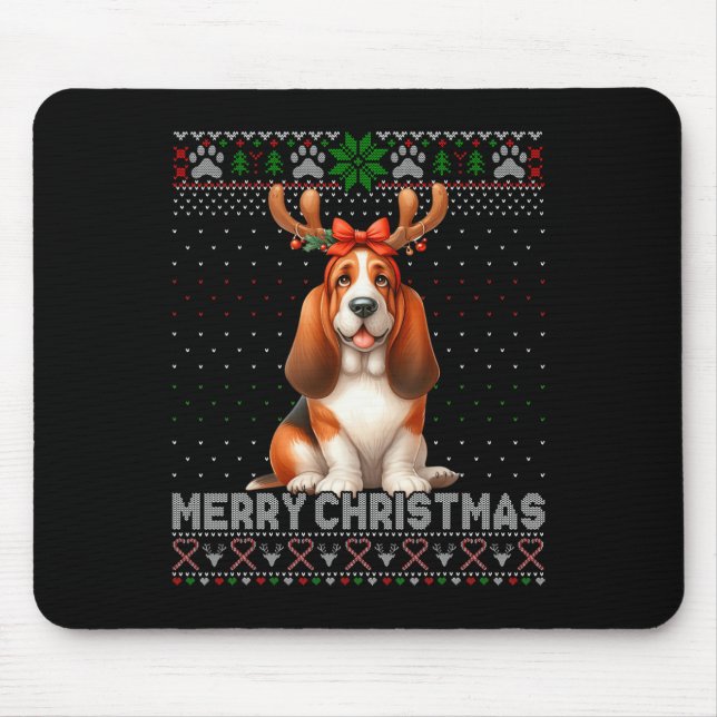 Mousepad Feliz Natal Cão Cachorro Cachorro Passa Feia (Frente)