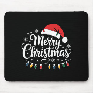 Mousepad Feliz Natal Chapéu do Papai Noel Luzes de Natal Ve