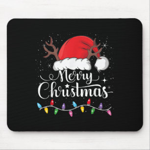 Mousepad Feliz Natal Chapéu Vermelho de Papai Noel Rena Xma