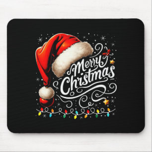 Mousepad Feliz Natal Chapéu Vermelho do Papai Noel Família