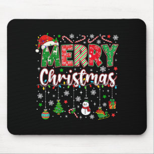 Mousepad Feliz Natal Chapéu Vermelho do Papai Noel Rena Cor