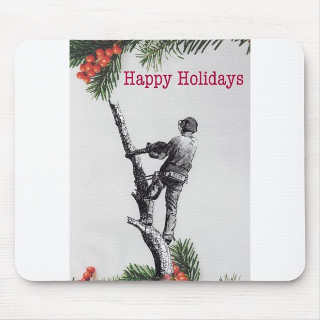 Mousepad Feliz Natal, cirurgiões arboristas de árvores chai (Frente)