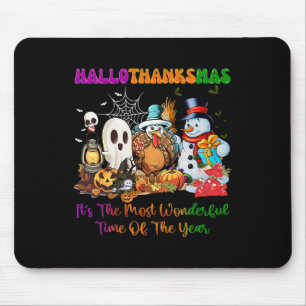 Mousepad Feliz Natal de Ação de Graças de Halloween HalloOb