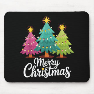 Mousepad Feliz Natal Diversão Projeto Colorido de Árvore de