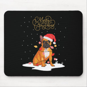 Mousepad Feliz Natal Diversão Xmas Natal Buldogue Francês