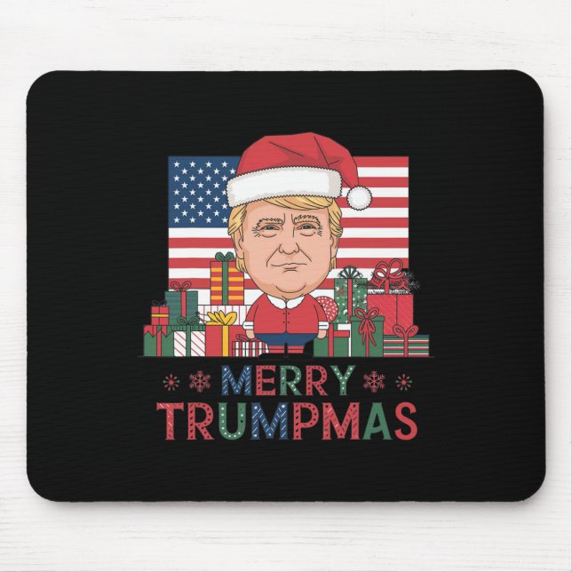 Mousepad Feliz Natal Donald Trump Papais noeis Família Xmas (Frente)