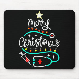 Mousepad Feliz Natal Enfermeira Médico Estetoscópio Natal