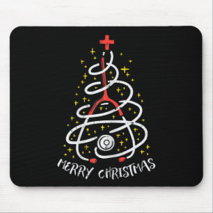Mousepad Feliz Natal Enfermeira Xmas Topo de Scrub Mulheres