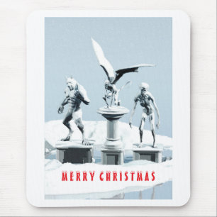Mousepad Feliz Natal. Esculturas de gelo monstruosas