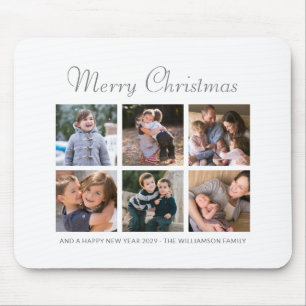 Mousepad Feliz Natal Família Fotos Modernas de Férias