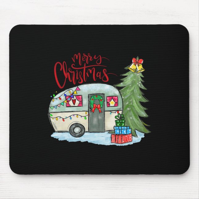 Mousepad Feliz Natal Feliz Camper Divertido Camping Life Fa (Frente)