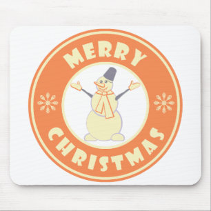 Mousepad Feliz Natal Feliz Snowman famoso estilo de café
