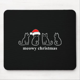 Mousepad Feliz Natal Gatinho Fofinho Gatos Papai Noel Meowy