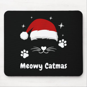 Mousepad Feliz Natal Gatinho Fofo Gatos Chapéu do Papai Noe