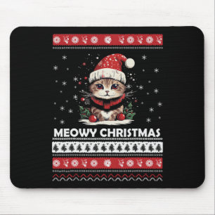 Mousepad Feliz Natal Gatos E Café Merry Xmas Gr