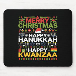 Mousepad Feliz Natal Hanukkah Feliz Kwanzaa 12