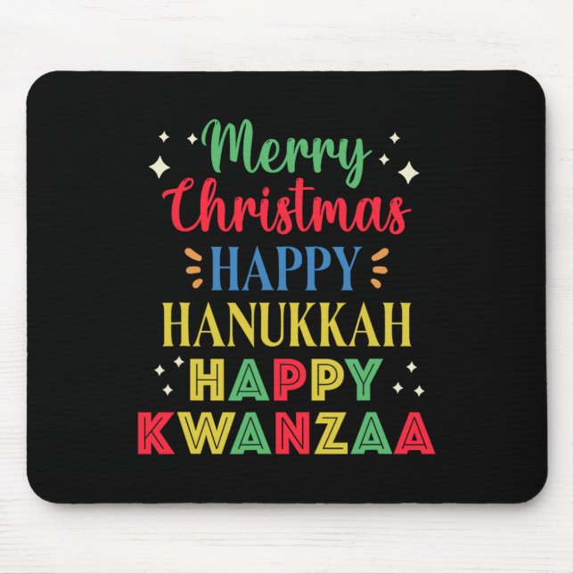 Mousepad Feliz Natal Hanukkah Feliz Kwanzaa 15 (Frente)