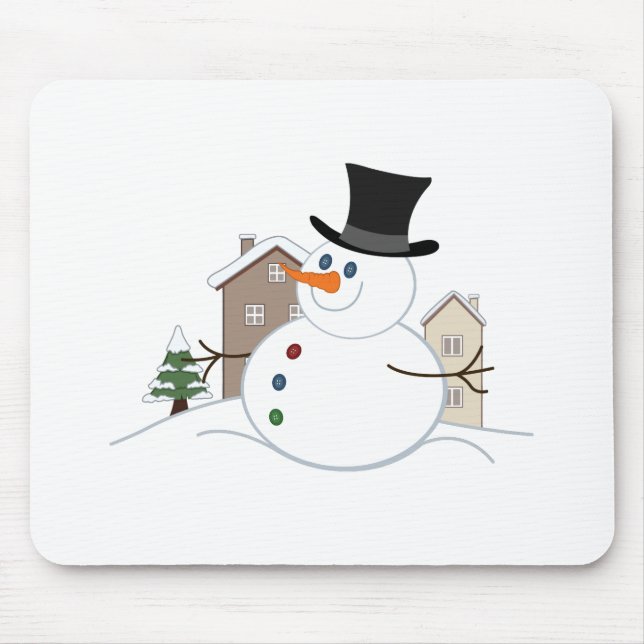 Mousepad Feliz Natal Ilustração de Neve (Frente)