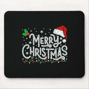 Mousepad Feliz Natal Luz Vermelha Santa Hat Família Xmas M