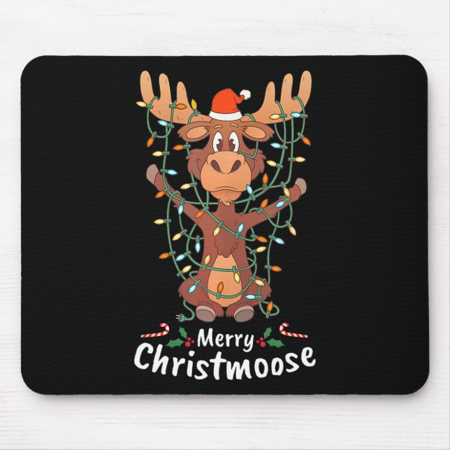 Mousepad Feliz Natal Luzes de Árvore do Mose de Natal (Frente)