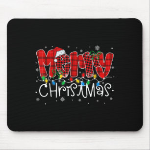 Mousepad Feliz Natal Luzes Santa Hat Matriz da Família Xmas