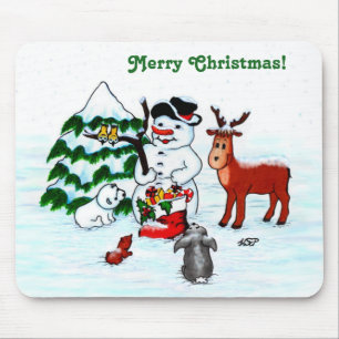 Mousepad Feliz Natal! Neve com Amigos