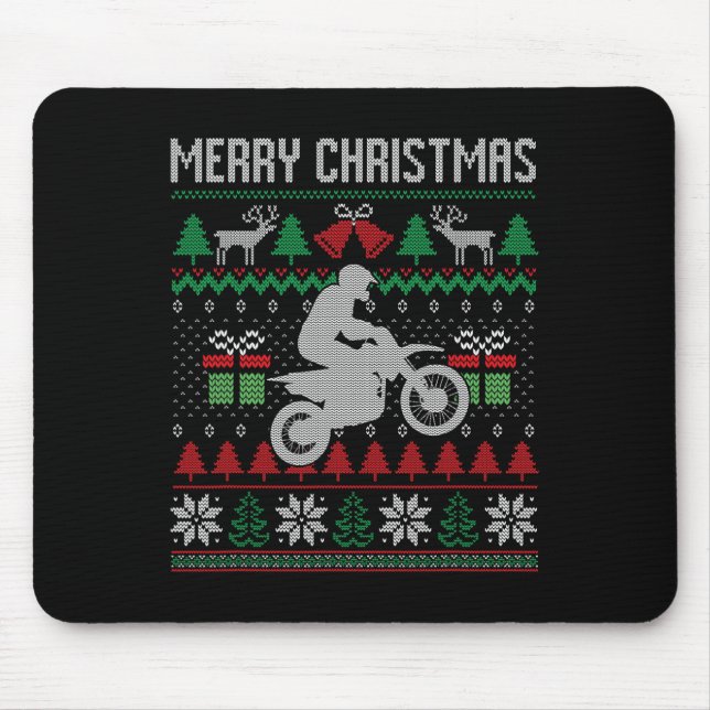 Mousepad Feliz Natal Papais noeis de bicicleta Engraçados C (Frente)