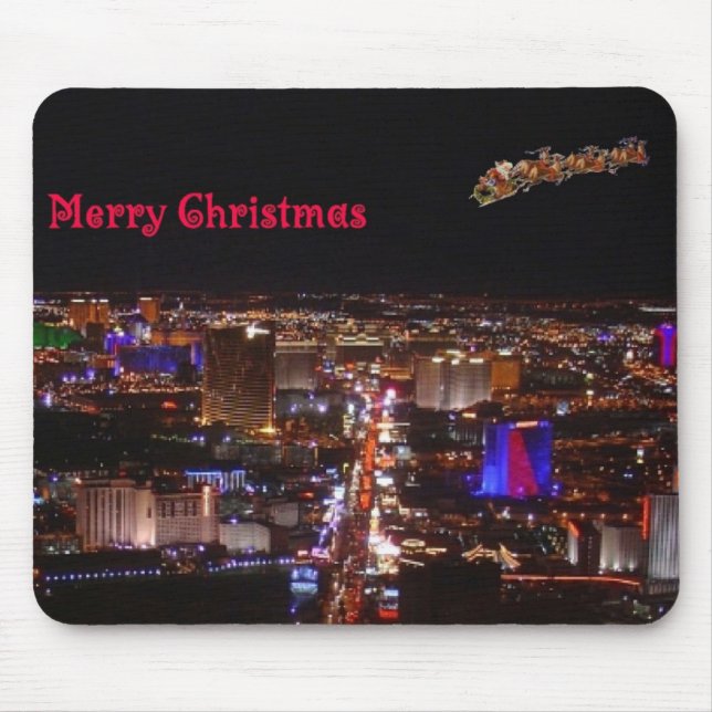 Mousepad Feliz Natal Papais noeis e Reindeers Las Vegas Mou (Frente)